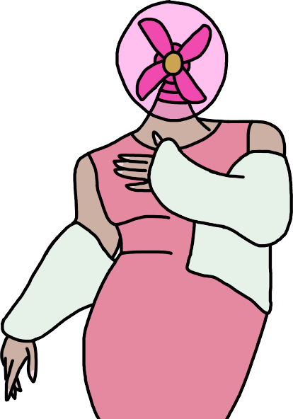 Fan Head Pretty Lady